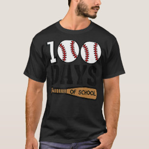 Baseball 100 Days Of School Happy 100th Day Teache T-Shirt