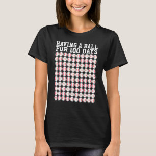 Baseball 100 Days Of School Player Teacher Boy T-Shirt
