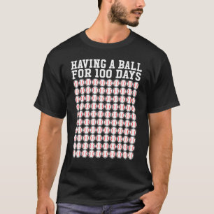 Baseball 100 Days Of School Player Teacher Boy T-Shirt