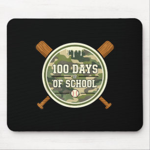 Baseball 100th Day Of School Camouflage Mouse Pad