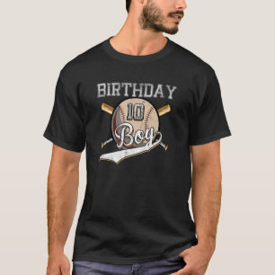 Baseball 10th Birthday Party 10 Years Old Baseball T-Shirt