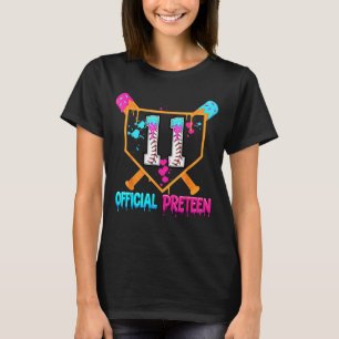 Baseball 11 Year Old Ice Cream Drip 11th Birthday T-Shirt