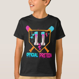 Baseball 11 Year Old Ice Cream Drip 11th Birthday T-Shirt