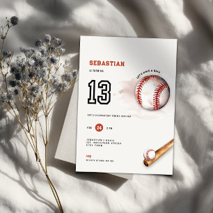 Baseball 13th Birthday Invitation Teens Party