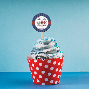 Baseball 1st Birthday Favour Classic Round Sticker