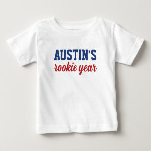 Baseball 1st Birthday Rookie Year Baby T-Shirt