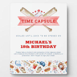 Baseball 1st Birthday Time Capsule Sign  Plaque