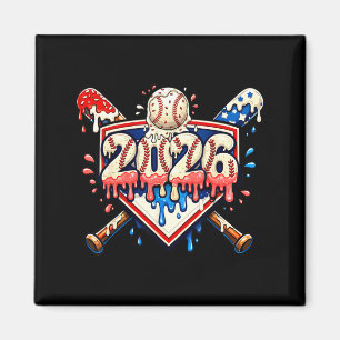 Baseball 2026 Ice Cream Drip Bats For Boys Birthda Magnet