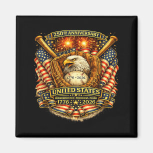 Baseball 250 Years 1776-2026 250th Birthday 4th Magnet