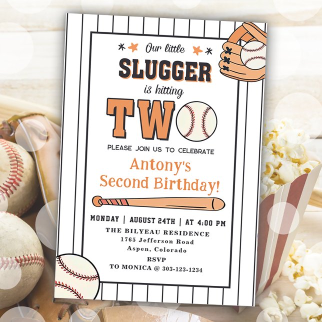 Baseball 2nd Birthday Vintage Rookie Party Invitation (Creator Uploaded)
