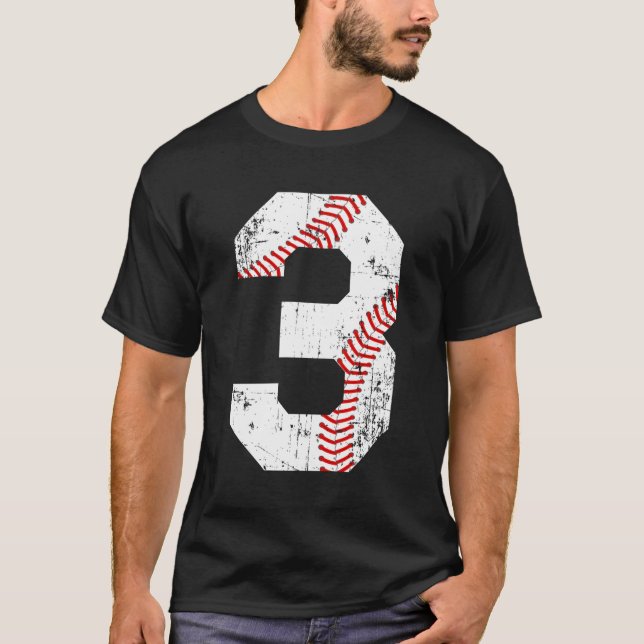 Baseball 3 Jersey Number T-Shirt (Front)