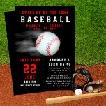 Baseball 40th Birthday Sports Party Invitation<br><div class="desc">Baseball 40th Birthday Sports Party Invitation features a baseball with your fortieth birthday party information. Edit the text in the text boxes to personalize.</div>