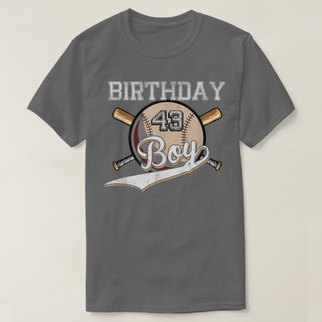 Baseball 43rd Birthday Party 43 Years Old Baseball T-Shirt (Design Front)