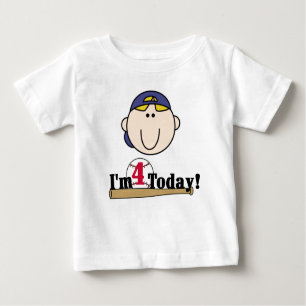 Baseball 4th Birthday Baby T-Shirt