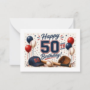 Baseball 50th Birthday Card