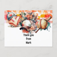 Baseball  50th Birthday Party thank you 