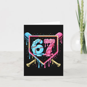 Baseball 67 Ice Cream Drip Funny Six Seven Meme Bo Card