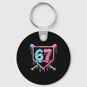 Baseball 67 Ice Cream Drip Funny Six Seven Meme Bo Key Ring