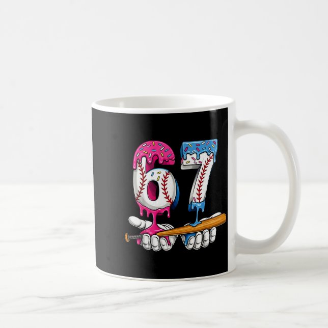 Baseball 67 Ice Cream Drip Six Seven Boys Funny Me Coffee Mug (Right)