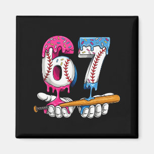 Baseball 67 Ice Cream Drip Six Seven Boys Funny Me Magnet