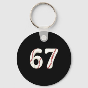 Baseball 67 Number Funny Six Seven Gen Alpha Meme  Key Ring