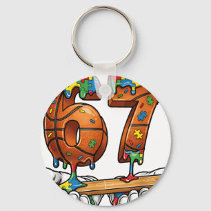 Baseball 67 Puzzle Drip Six Seven Meme Boys Autism Key Ring