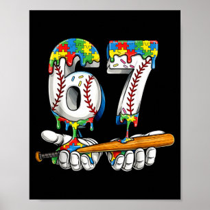 Baseball 67 puzzle drip six seven meme boys autism poster