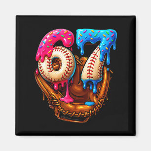 Baseball 67 Six Seven Funny 6 7 Meme Gen Alpha Mem Magnet