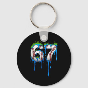 Baseball 67 Six Seven Funny Gen Alpha Meme Blue Dr Key Ring