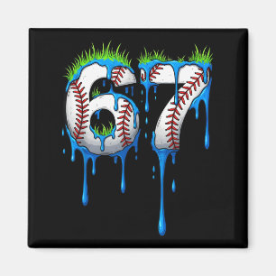 Baseball 67 Six Seven Funny Gen Alpha Meme Blue Dr Magnet