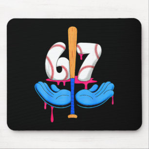 Baseball 67 Six Seven Gen Alpha Meme Drip  Mouse Pad
