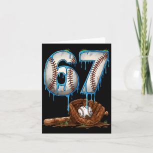 Baseball 67 six seven meme funny 6-7 drip baseball card