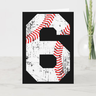 Baseball 6 Jersey Number T Shirt  Card