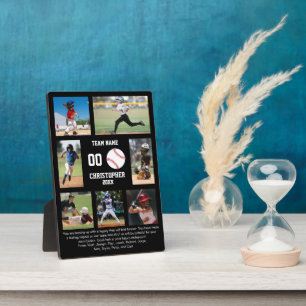 Baseball 7 photo collage team name plaque