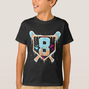 Baseball 8 Year Old Ice Cream Drip 8th Birthday Bo T-Shirt
