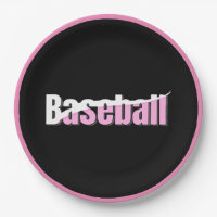 Baseball Abstract Swish - Girly Word Art