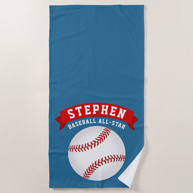 Baseball All-Star Beach Towel (Front)