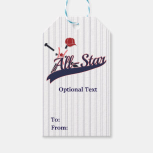 Baseball ALL-STAR Sports Custom Personalised Party Gift Tags