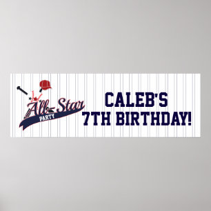 Baseball ALL-STAR Sports Custom Personalised Party Poster