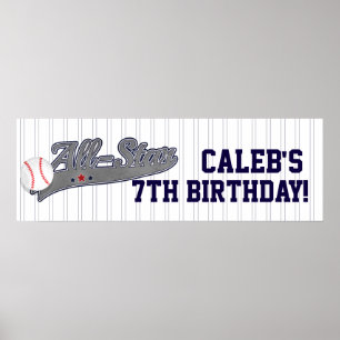 Baseball ALL-STAR Sports Custom Personalised Party Poster