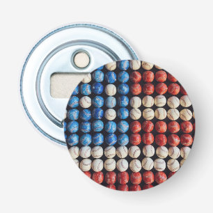 Baseball American Flag Bottle Opener