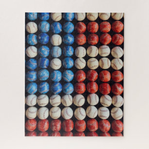 Baseball American Flag Jigsaw Puzzle