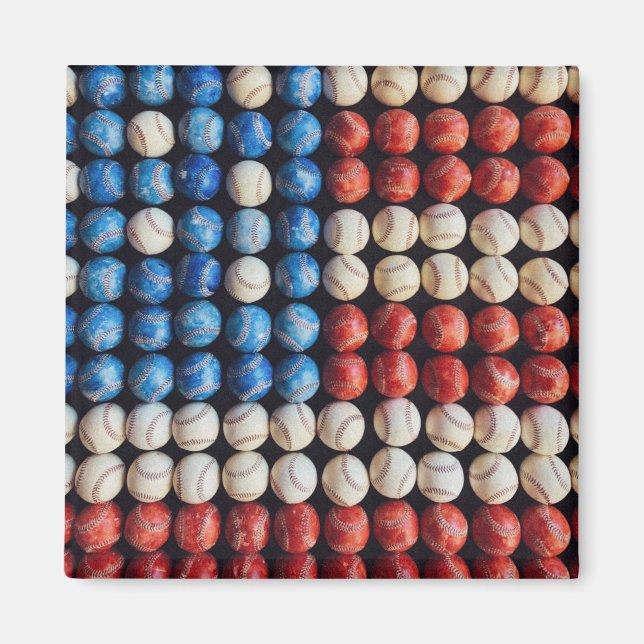 Baseball American Flag Magnet (Front)
