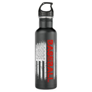 Baseball American Flag Men Women Boys Baseball Lov 710 Ml Water Bottle