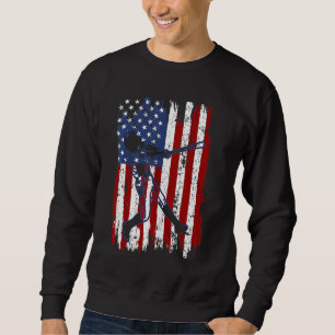 Baseball American Flag Patriotic Catcher 4th Of Ju Sweatshirt