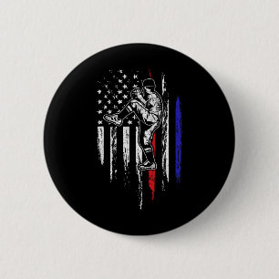 Baseball American Flag Pitcher Usa Pitching 4th Of 6 Cm Round Badge