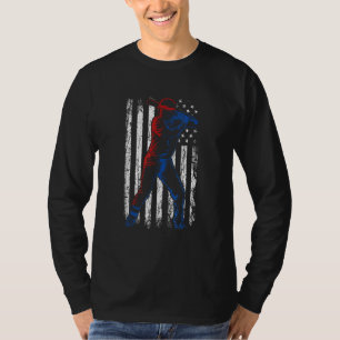 Baseball American Flag Pitcher USA Pitching 4th Of T-Shirt