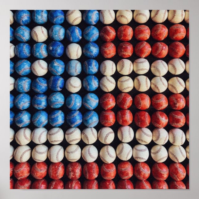 Baseball American Flag Poster (Front)