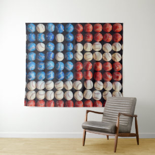 Baseball American Flag Tapestry