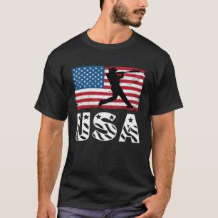 Baseball American Flag USA 4th of July US Baseball T-Shirt